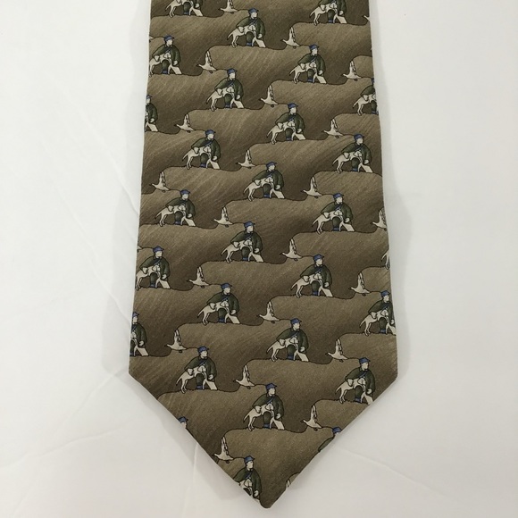 American Lifestyle Made In USA 100% Silk Duck Hunter Hunting Dog Neck Tie - Picture 2 of 10